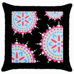 Madala Pattern Throw Pillow Case (black) by designsbymallika