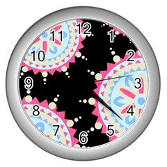 Madala Pattern Wall Clock (silver) by designsbymallika