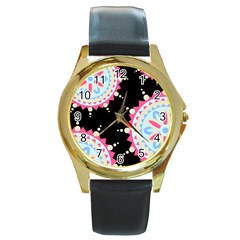 MADALA PATTERN Round Gold Metal Watch