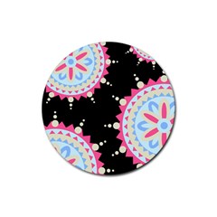 Madala Pattern Rubber Coaster (round)  by designsbymallika