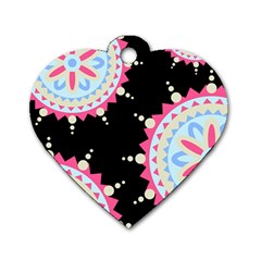 Madala Pattern Dog Tag Heart (two Sides) by designsbymallika