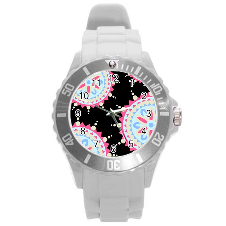 MADALA PATTERN Round Plastic Sport Watch (L)