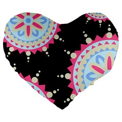 MADALA PATTERN Large 19  Premium Flano Heart Shape Cushions