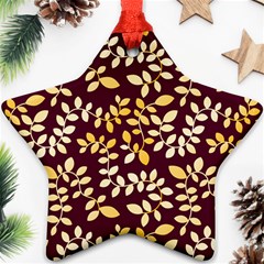 Golden Leaf Pattern Ornament (star) by designsbymallika