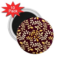 Golden Leaf Pattern 2 25  Magnets (10 Pack)  by designsbymallika