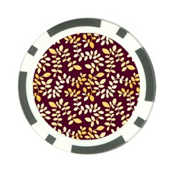 Golden Leaf Pattern Poker Chip Card Guard (10 Pack) by designsbymallika