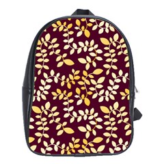 Golden Leaf Pattern School Bag (large) by designsbymallika