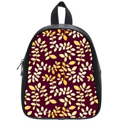 Golden Leaf Pattern School Bag (small) by designsbymallika