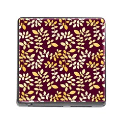 Golden Leaf Pattern Memory Card Reader (square 5 Slot) by designsbymallika