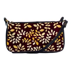 Golden Leaf Pattern Shoulder Clutch Bag by designsbymallika