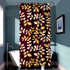 Golden Leaf Pattern Shower Curtain 36  X 72  (stall)  by designsbymallika