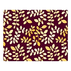 Golden Leaf Pattern Double Sided Flano Blanket (large)  by designsbymallika