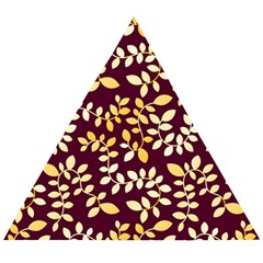 Golden Leaf Pattern Wooden Puzzle Triangle