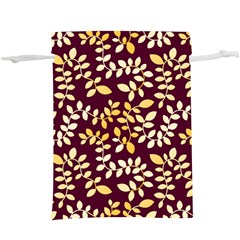 Golden Leaf Pattern  Lightweight Drawstring Pouch (xl)