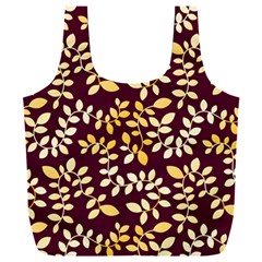 Golden Leaf Pattern Full Print Recycle Bag (xxl)