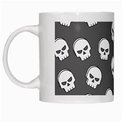 White Skull Pattern White Mugs by designsbymallika