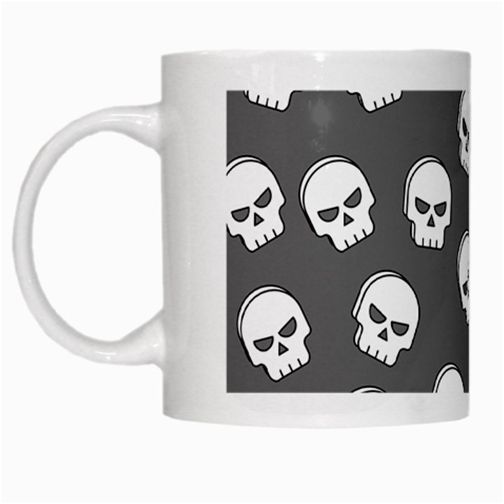 WHITE SKULL PATTERN White Mugs