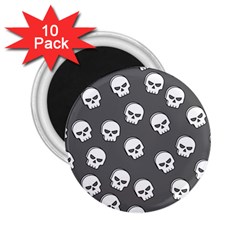 White Skull Pattern 2 25  Magnets (10 Pack)  by designsbymallika