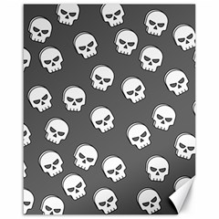 White Skull Pattern Canvas 16  X 20  by designsbymallika