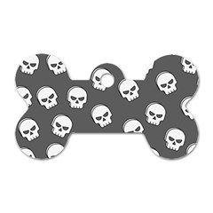 White Skull Pattern Dog Tag Bone (two Sides) by designsbymallika