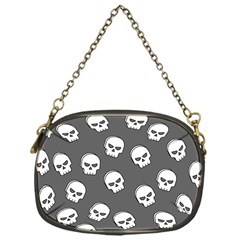 White Skull Pattern Chain Purse (one Side) by designsbymallika