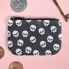 White Skull Pattern Mini Coin Purse by designsbymallika