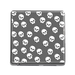 White Skull Pattern Memory Card Reader (square 5 Slot) by designsbymallika