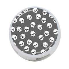 White Skull Pattern 4-port Usb Hub (two Sides) by designsbymallika