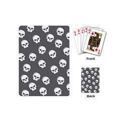 White Skull Pattern Playing Cards Single Design (mini) by designsbymallika