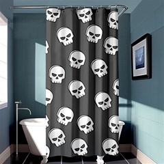 White Skull Pattern Shower Curtain 36  X 72  (stall)  by designsbymallika