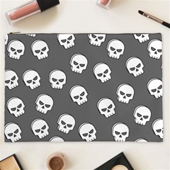 White Skull Pattern Cosmetic Bag (xxl) by designsbymallika