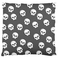 White Skull Pattern Large Flano Cushion Case (two Sides) by designsbymallika