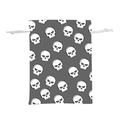 White Skull Pattern Lightweight Drawstring Pouch (l)