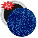 BLUE FLORAL PRINT 3  Magnets (100 pack) Front