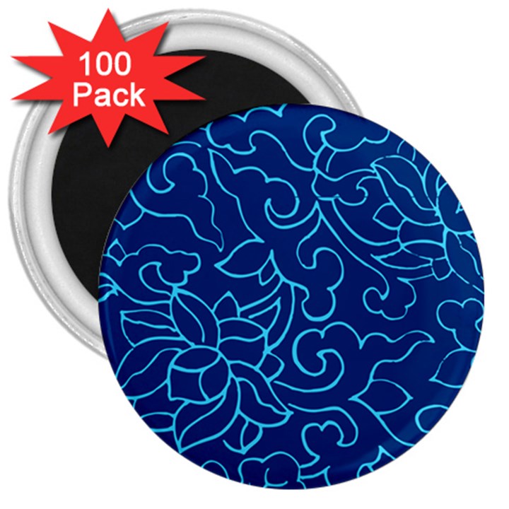 BLUE FLORAL PRINT 3  Magnets (100 pack)