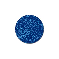 Blue Floral Print Golf Ball Marker (10 Pack) by designsbymallika