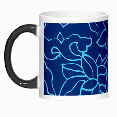 Blue Floral Print Morph Mugs by designsbymallika