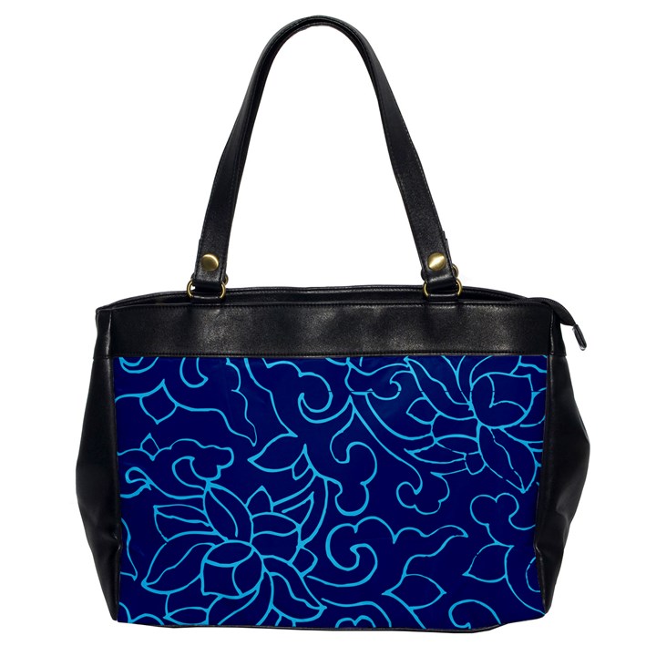 BLUE FLORAL PRINT Oversize Office Handbag