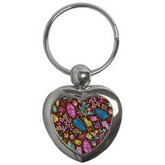 Tropical Print  Key Chain (heart) by designsbymallika