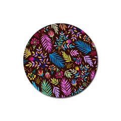 Tropical Print  Rubber Coaster (round)  by designsbymallika