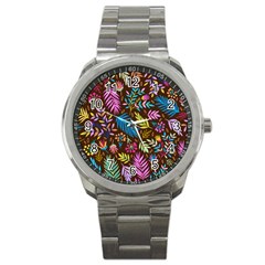 Tropical Print  Sport Metal Watch by designsbymallika