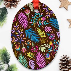 Tropical Print  Oval Ornament (two Sides) by designsbymallika