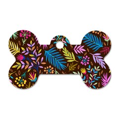 Tropical Print  Dog Tag Bone (one Side) by designsbymallika