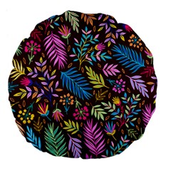 Tropical Print  Large 18  Premium Flano Round Cushions by designsbymallika