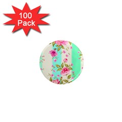 Stripes Floral Print 1  Mini Magnets (100 Pack)  by designsbymallika