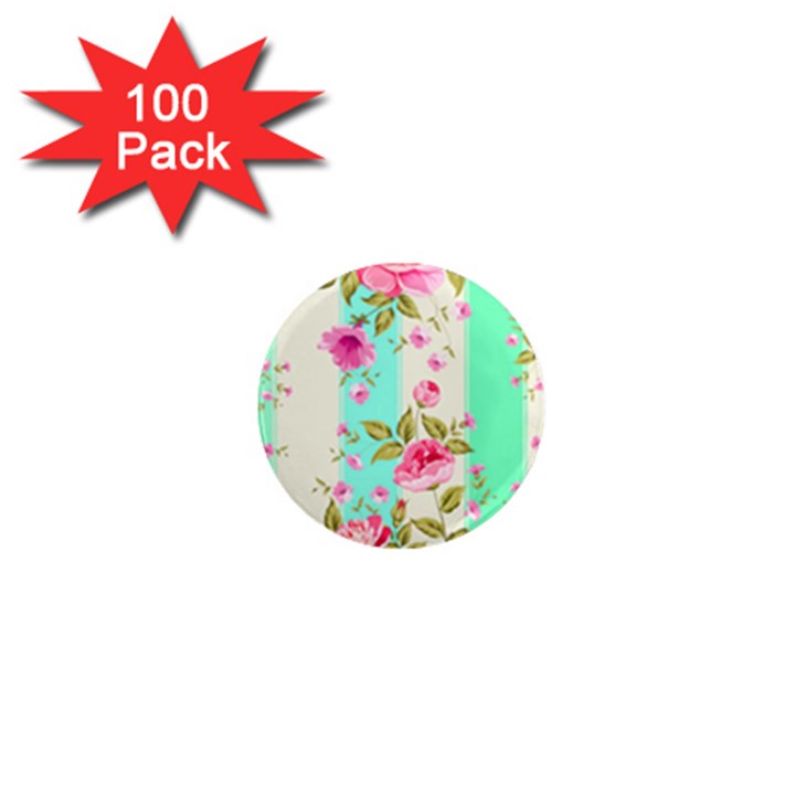 STRIPES FLORAL PRINT 1  Mini Magnets (100 pack) 