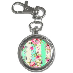 Stripes Floral Print Key Chain Watches by designsbymallika