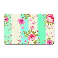 Stripes Floral Print Magnet (rectangular) by designsbymallika