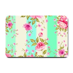 Stripes Floral Print Small Doormat  by designsbymallika