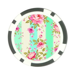 Stripes Floral Print Poker Chip Card Guard by designsbymallika